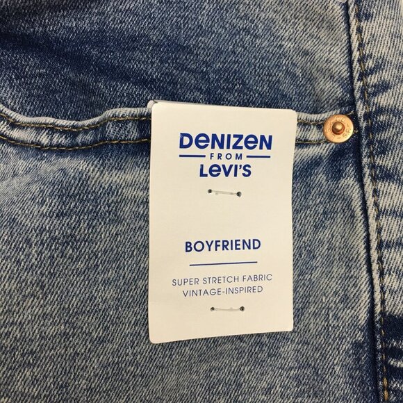 NEW Levi's Denizen Boyfriend Jeans Stretch Cuffed Light Wash size 12 length 26" - Picture 3 of 9